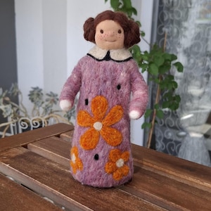Handmade Waldorf Doll: Eco-Friendly Felt & Sheep Wool, 20cm