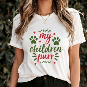 My Children Purr T-Shirt, Funny Cat Mom Gift, Cozy Feline Lover Apparel, Unique Pet Parent Tee, Stylish Kitty Enthusiast Design, Cute Shirt