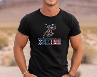 USA Flagge Boxen T-Shirt Fetter Text, Patriotisches Kämpfer Shirt, Amerikanische Flagge Boxer Design, Einzigartiges Geschenk für Sportfans & Kampfliebhaber