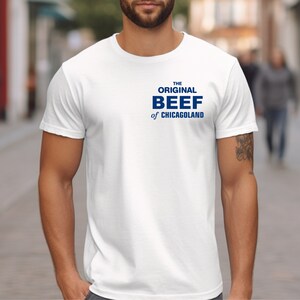 Das ursprüngliche RINDFLEISCH VON CHICAGOLAND Tv-Show-T-Shirt, Mann-Rundhals-Logo-T-Shirt, Serien-Herren-T-Stück, locker sitzendes Typo-Oberteil, Herren-Rindfleisch-TV-Shirt