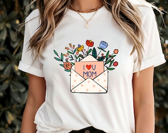 Camiseta "Te amo, mamá", regalo sincero para el Día de la Madre, linda camiseta de amor familiar, camiseta de agradecimiento a la dulce mamá, idea de regalo personalizada y considerada
