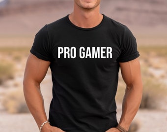 PRO GAMER crew neck competition player T-Shirt, quote professional video games Shirt, men woman geek Tee, relax gamer unisex clothing Top