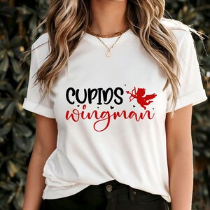 Cupid&#39;s Wingman T-Shirt, Funny Valentine&#39;s Day Shirt, Cupid Arrow Design, Trendy Love Shirt, Romantic Gift Idea, Cute Wingman Tee