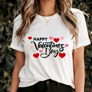Happy Valentine&#39;s Day T-Shirt, Cute Heart Design, Romantic Love Shirt, Trendy Valentine&#39;s Day Gift, Sweet Heart Graphic Tee, Adorable Shirt