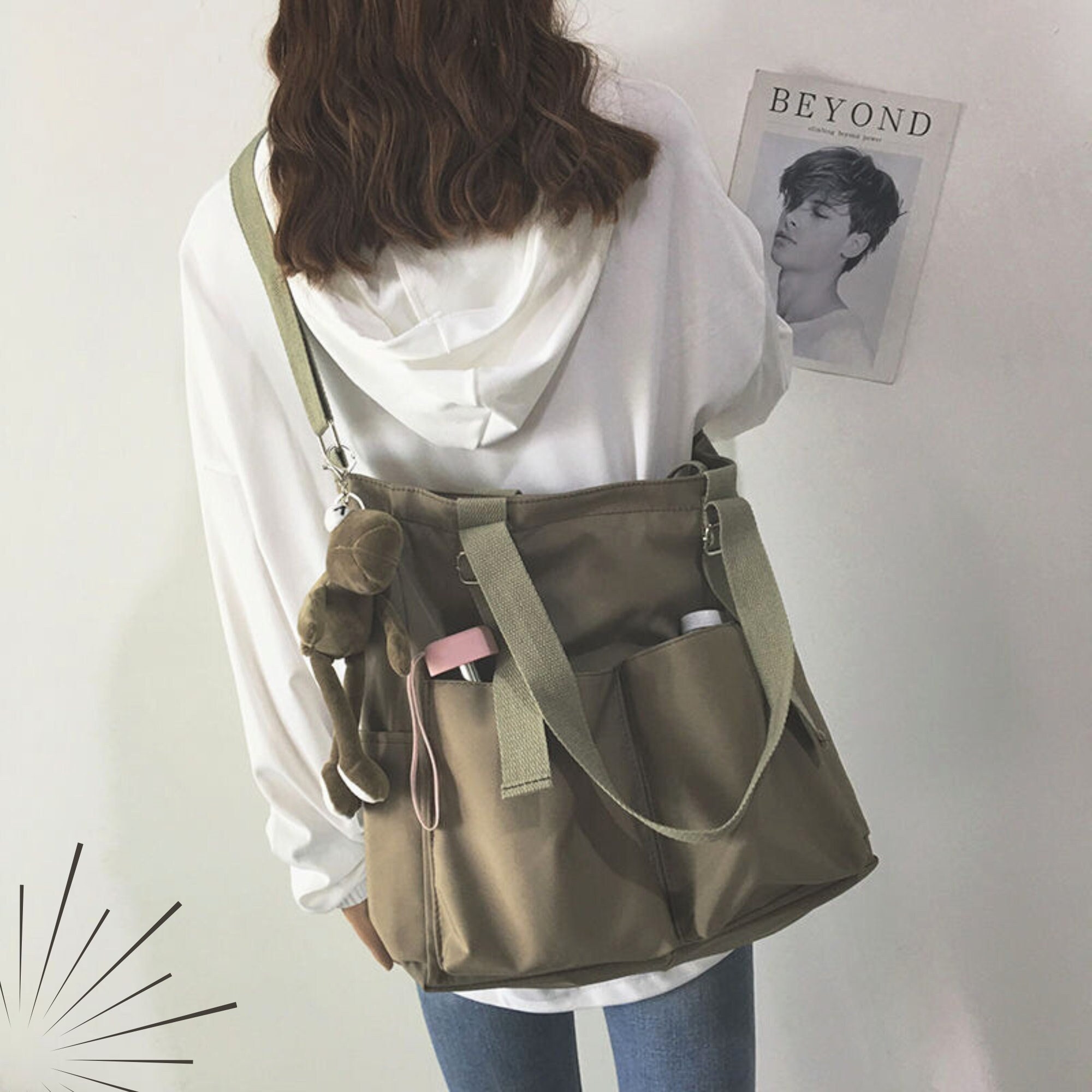 Butterfly Print Shoulder Bags Female Shopping Tote Black Canvas Foldable  Reusable Casual Student Portable School Handbag Trendy - Shoulder Bags -  AliExpress