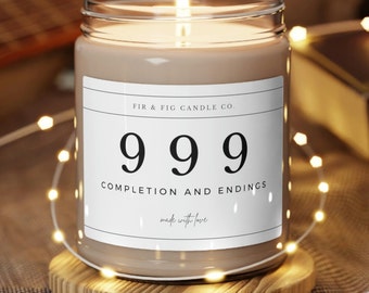 999 - Completion and Endings 9oz Soy Candle, divination tools,angel numbers,intention candle,angel number gift,999 angel number,gift for her