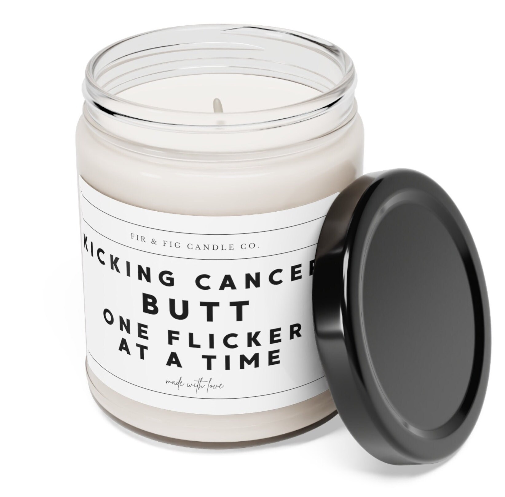 Kicking Cancers Butt Candle, Ecofriendly 100 Soy Candle, 9oz, Cancer