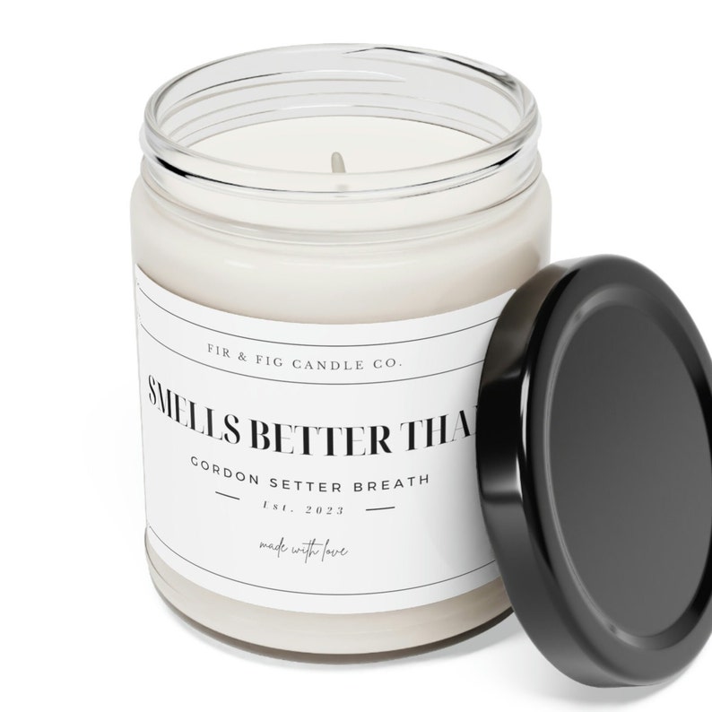 Smells Better Than Gordon Setter BREATH 9oz Soy Candle, Gordon Setter Gift,Gordon Setter Mom,Fun Gordon Setter Gift,Gordon Candle,Gordon dad