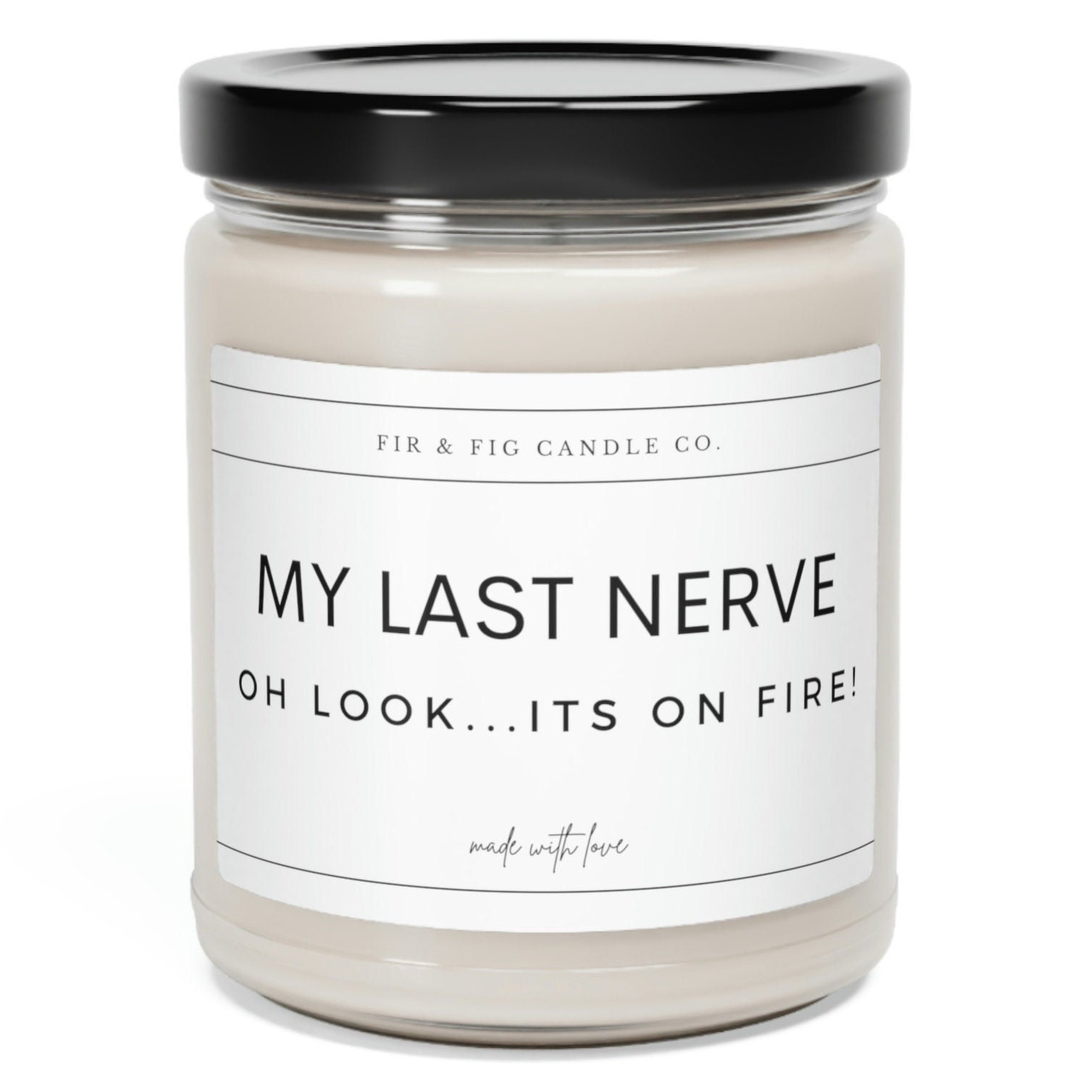 Lustige Duftkerze „My Last Nerve“ – Vanilleduft, Sojawachs, 50+ Stunden Brenndauer, Geschenk Für Freundin & Kollegen