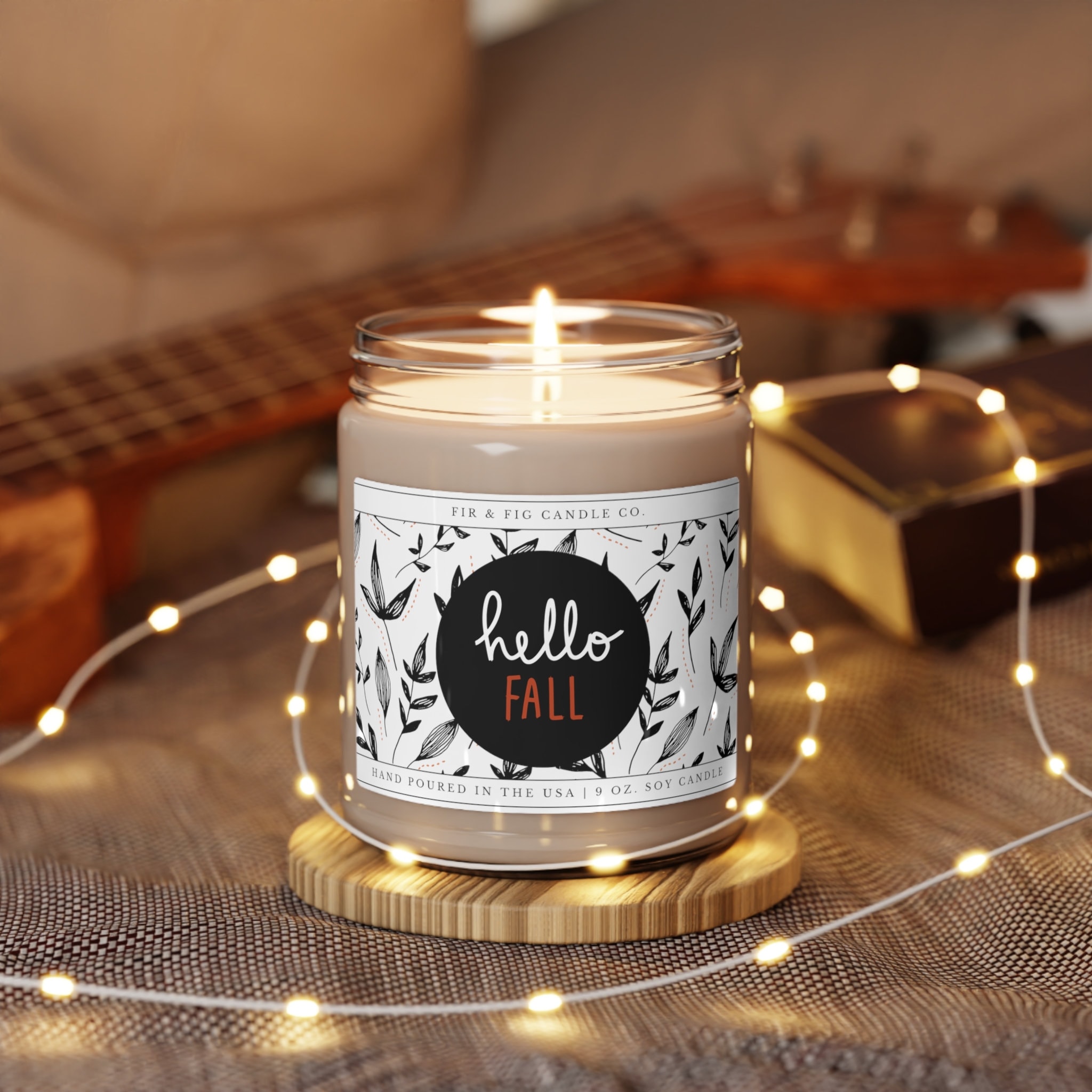Set Di 4 Candele Profumate Autunnali In Barattolo 200ml - Soia, Fragranze: Hello Fall, Zucca Spezie, Sidro Di Mele, Cioccolata Calda