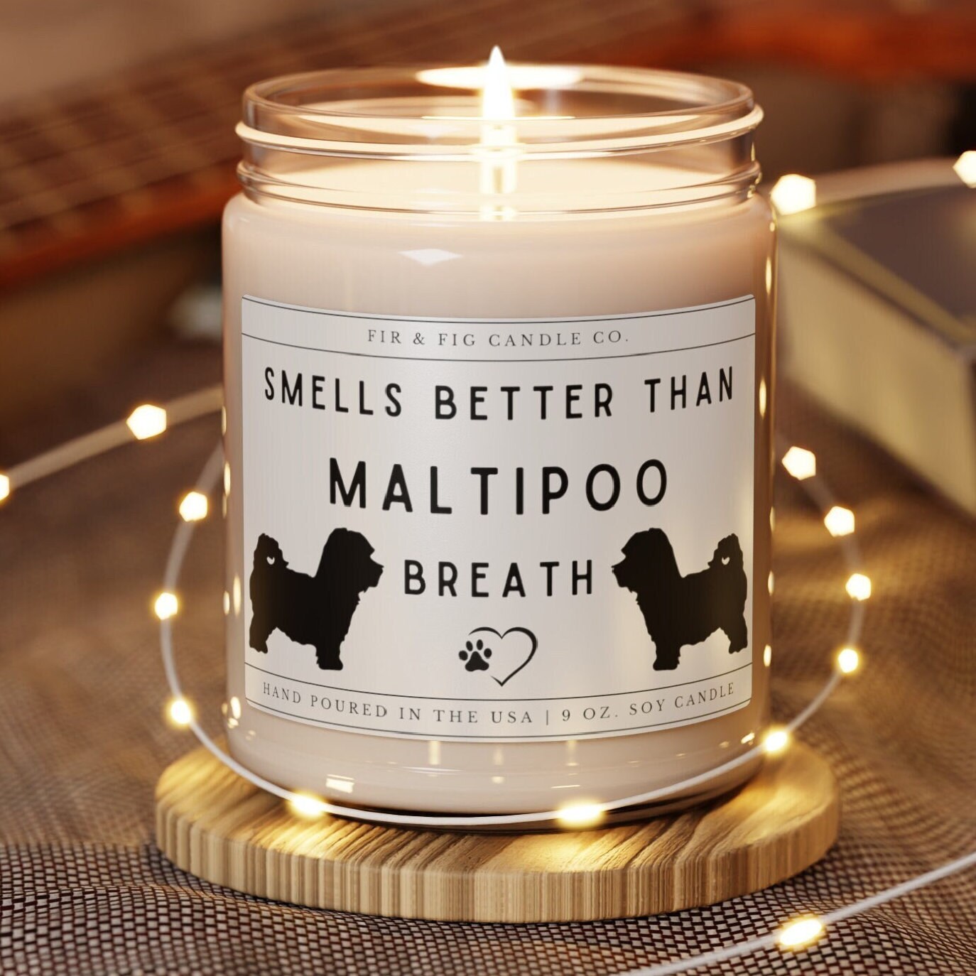 Smells Better Than MALTIPOO Breath 100% Eco-Friendly 9oz Soy Candle, Maltipoo candle, Funny Candle, Dog Candle, dog gift for women, maltipoo