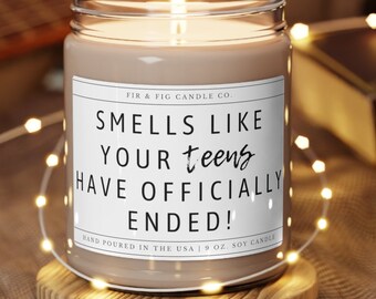 Smells like your teens have ended 100% Eco-Friendly Soy Candle, Look at You Turning 20, 20th Birthday Candle, teens have ended, gift for her