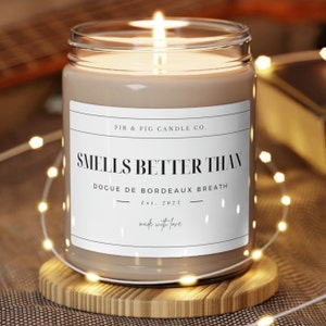 Sent mieux que le Dogue de Bordeaux BREATH 9oz Bougie de soja, Cadeaux Dogue de Bordeaux, Maman Dogue de Bordeaux, Cadeau Dogues drôle, Cadeau papa Dogues