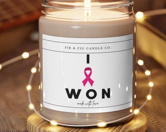 I won at Kicking CANCERS Ass candle, Eco-Friendly 100% Soy Candle,9oz,Cancer Survivor,Cancer Awareness,gift for her,gift for him,cancer gift