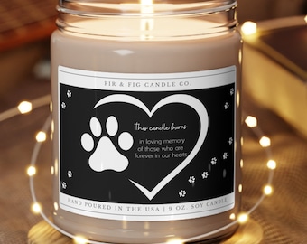 Pet Memorial 100% Eco-Friendly Soy Candle, Dog Memorial Candle, Dog Sympathy Candle, Remembrance Gift Dog, Lost a pet, Pet memorial candle