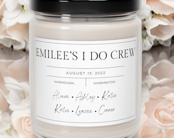 Personalized I Do Crew Bridesmaid Proposal 100% Eco-Friendly 9oz Soy Candle, Bridesmaid Gifts, Bridesmaid Proposal Candle, Bridesmaid Candle
