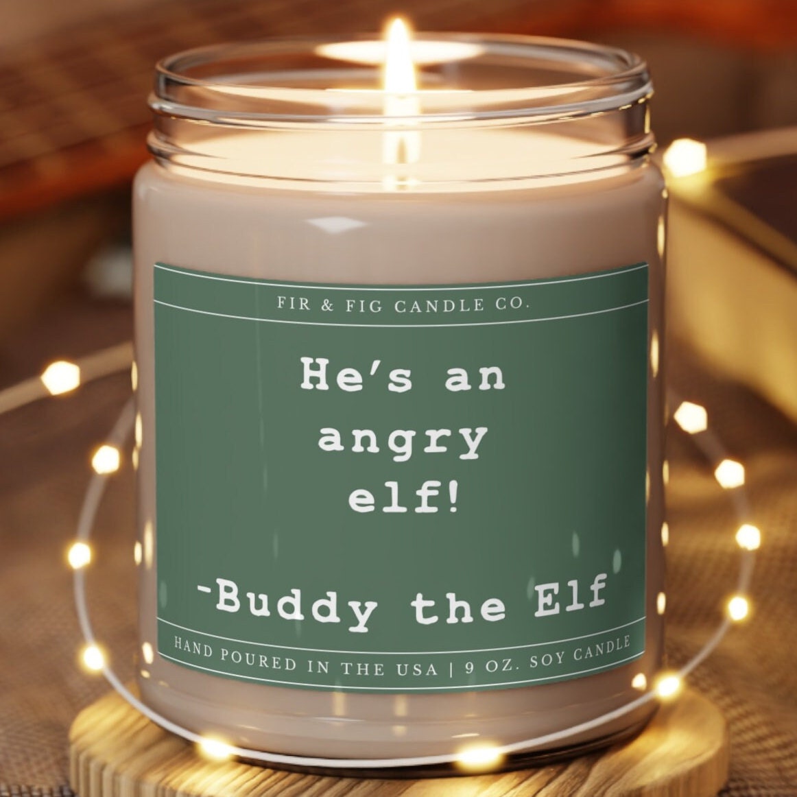 He's an Angry Elf 100% Eco-Friendly 9oz Soy Candle, White Elephant Gift, Buddy the Elf Candle, Christmas Gag Gifts, secret santa gift candle