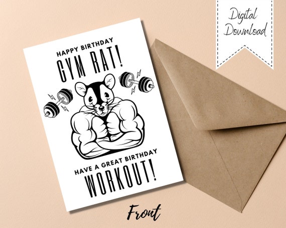 GYM RAT, WORKOUT :) | Greeting Card