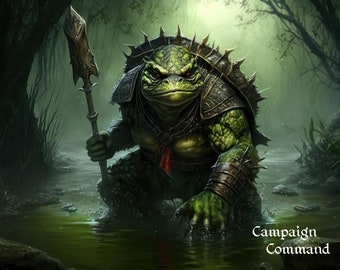 Tortle Barbar - D&D Charakter Portrait und Hintergrundgeschichte - Digital Art Download