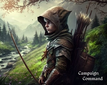 Halbling Waldläufer - D&D Charakter Portrait und Hintergrundgeschichte - Digital Art Download