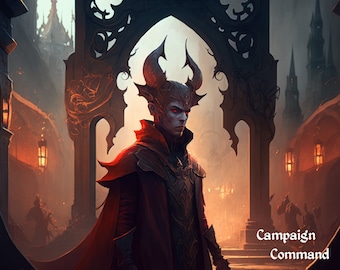 Tiefling Fiend Warlock - D&D Charakter Portrait und Hintergrundgeschichte - Digital Art Download