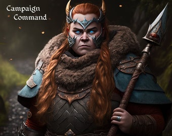 Hill Dwarf Kleriker - D&D Charakter Portrait und Hintergrundgeschichte - Digital Art Download