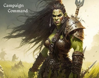 Halforc Barbar - D&D Charakter Portrait und Hintergrundgeschichte - Digital Art Download