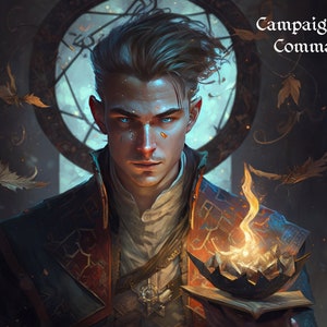 Human Sorcerer - D&D Character Portrait and Backstory - Digital Art Download