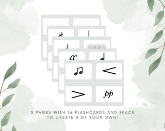 Printable Intermediate Music Flashcards - Double Sided