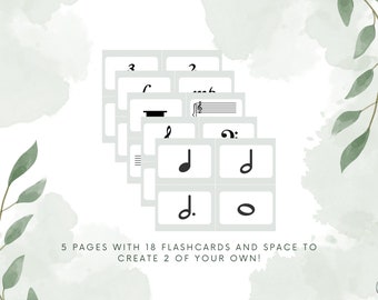 Printable Beginner Music Flashcards - Double Sided