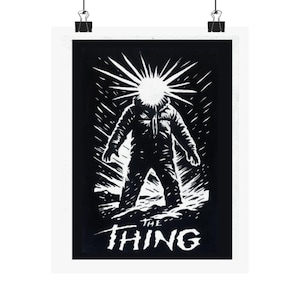 The Thing Vertical Poster | Unique Wall Art for Horror Fans, Living Room Decor, Gift for Movie Lovers, Thematic Home Decoration