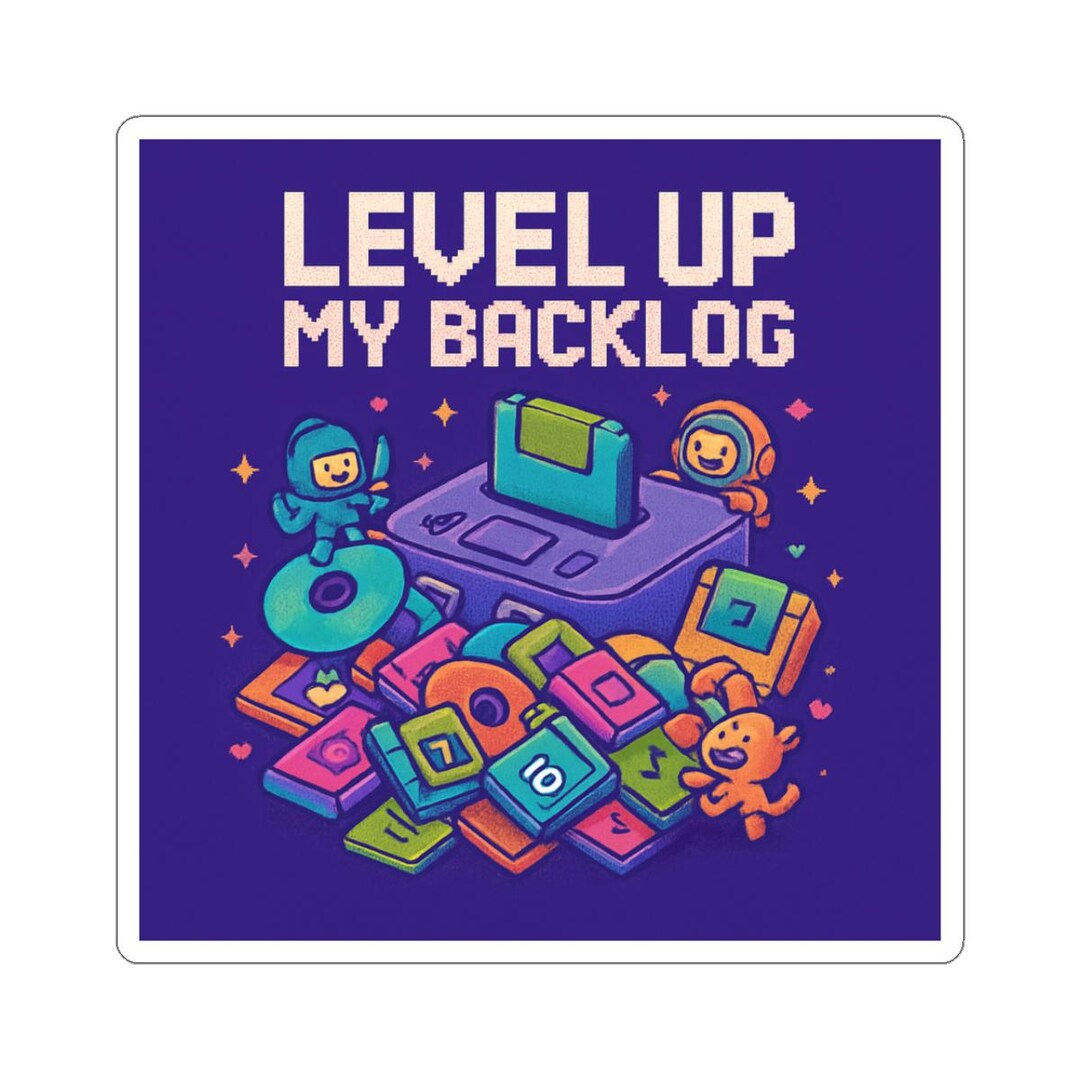 Level up My Backlog Sticker | Gamer Pixel Art, Retro Console, Cute ...