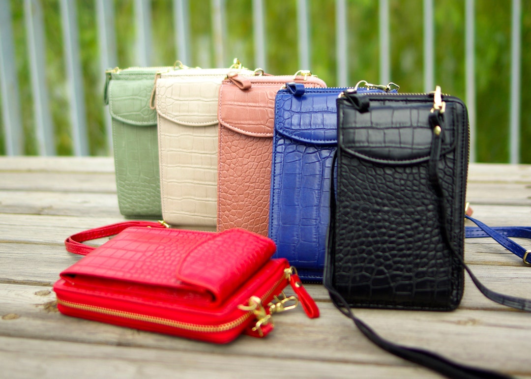 Personalized Crossbody Cell Phone Wallet Purse Holder Case Bag With