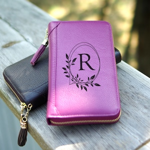 Personalisierte Leder Planer Journal Notebook Brieftasche, Zip Organizer, nachfüllbares Vollnarbenleder, Geschenk für Sie Und Ihn