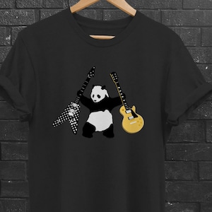 Panda with Axes | Banksy inspired | Randy Rhoads' Polka Dot vs Custom LP | Panda with guitars | Graffiti/Spray Art style