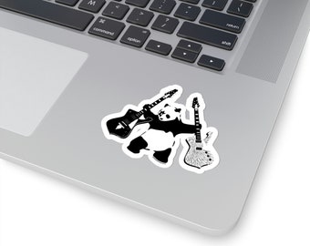 Panda mit Äxten | Banksy inspiriert | Paul Stanleys PS10 vs. Cracked Mirror | Panda mit Gitarren | Graffiti Aufkleber | Street/Spray Art Style