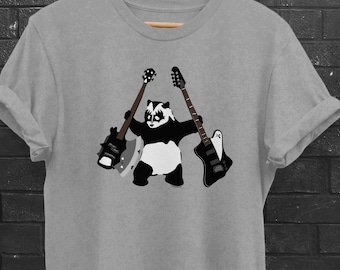 Panda mit Äxten | Banksy inspiriert | Gene Simmons' Signature Axe vs. Thunderbird Basses | Panda mit Gitarren | Graffiti/Spray Art Stil