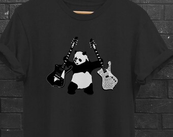Panda mit Äxten | Banksy inspiriert | Paul Stanleys PS10 vs. Cracked Mirror Guitars | Panda mit Gitarren | Graffiti/Spray/Street Art style