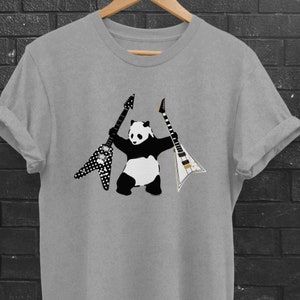 Panda with Axes | Banksy inspired | Randy Rhoads' Polka Dot vs White Flying V | Panda with guitars | Graffiti/Spray Art style