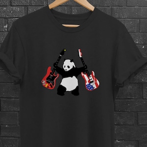 Panda mit Äxten | Banksy inspiriert | Brad Gillis Bubba (mit dummem Stoff) vs. Atomic BG Modell | Panda mit Gitarren | Graffiti/Spray Art Stil