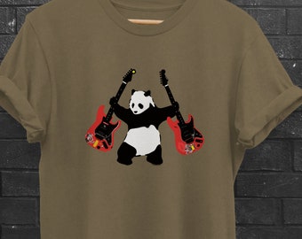 Panda mit Äxten | Banksy inspiriert | Brad Gillis' Bubba (mit dummem Stoff) vs. ST-BG | Panda mit Gitarren | Graffiti/Spray Art Stil