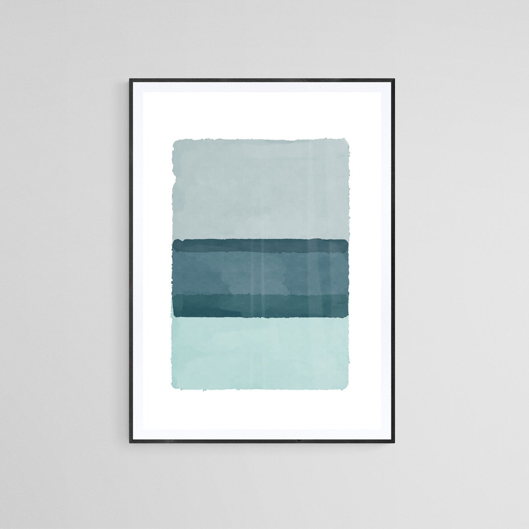 Abstract Sea Green Mark Rothko Inspired Wall Art Modern Home Decor ...