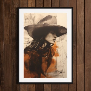 Cowgirl Fine-Art Print | Modern Western, Farmhouse, Rustic, Southwestern, Wild-West Aesthetic, Abstract, Rust, Giclée Printing