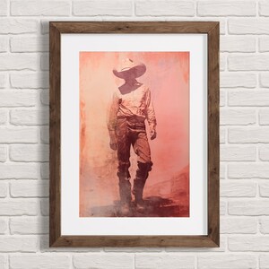 Pink Cowgirl Fine-Art Print | Modern Western, Farmhouse, Rustic, Southwestern, Wild-West, Eclectic, Abstract, Aesthetic, Giclée Printing
