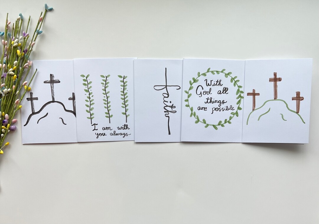 Handmade Watercolor Religious Card Pack - Etsy