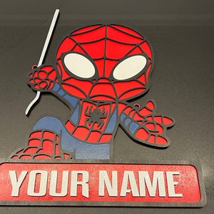 Placa/estandarte para puerta de Spiderman SVG DXF láser