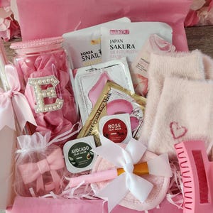 Conjunto de presente personalizado Glam Glow Pamper, conjunto de presente de aniversário de spa para sua melhor amiga, copo de vidro personalizado, pacote de autocuidado, presente para professora e filha adolescente