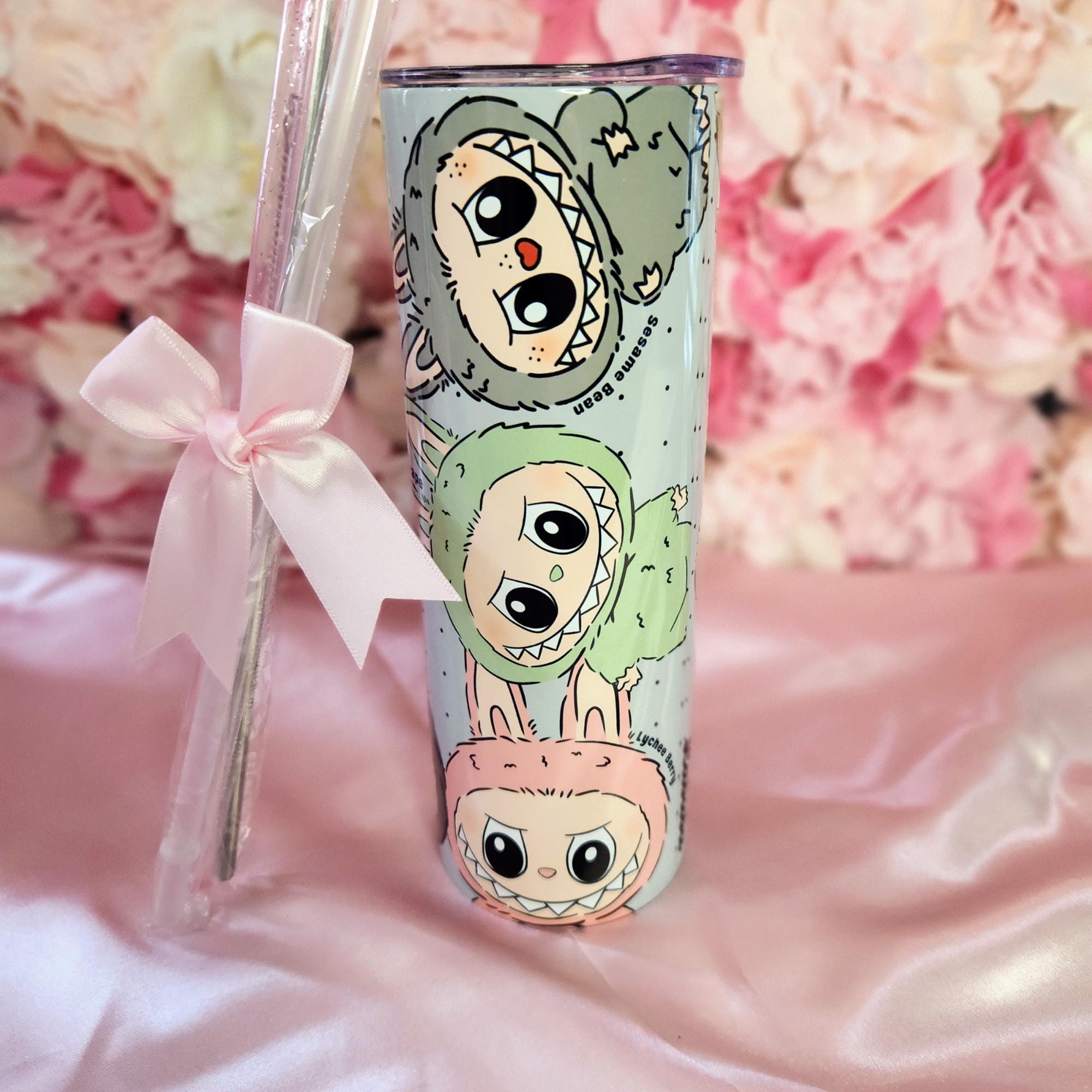 20oz Labubu Tumbler Little Monster Travel Mug Back to School Anime Water Bottle