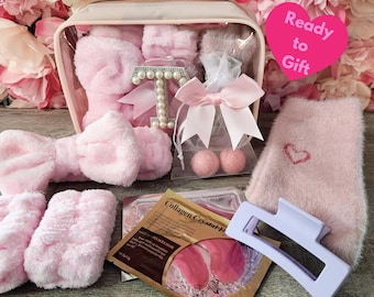 Personalized Spa Gift Bag Toiletry Bag Pamper Gift Bag Self Care Package Skincare Gift Set for Women Mother Daughter Beauty teen gift spa