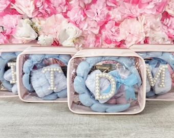 Spa Bag Last Toast on the Coast Bachelorette Party Favor Preppy Girl Trip Beach Vacation Blue Theme Party Pamper Kit Pool Party Bachelorette